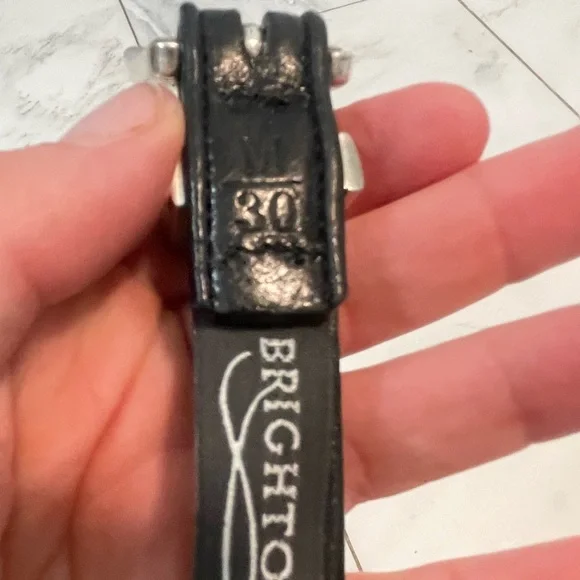 Brighton designer black leather multicolor beaded women’s size Medium 30” belt - Picture 6 of 6